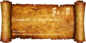 Zsombók Barbara névjegykártya