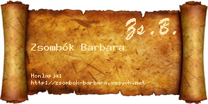 Zsombók Barbara névjegykártya