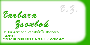 barbara zsombok business card