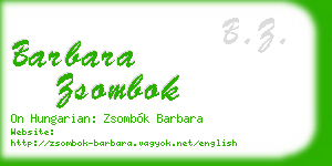 barbara zsombok business card